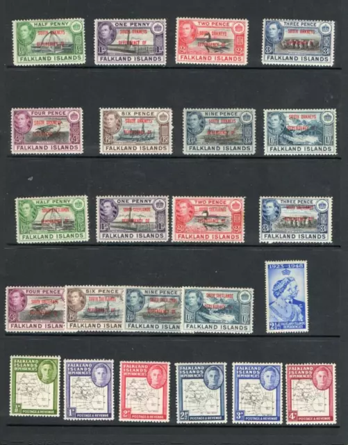 Falkland Islands Dependencies Stamps 48 /49 different Mounted Mint George VI Set