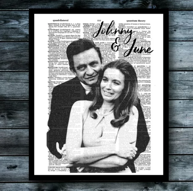 Johnny Cash Johnny and June Soulmates Vintage Dictionary Art Print