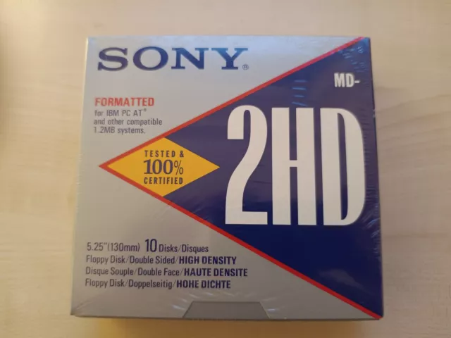 Sony MD-2HD Disketten / Floppy Disks (5,25", 1,2 MB, 10 Stk/Pcs) - Neu / New