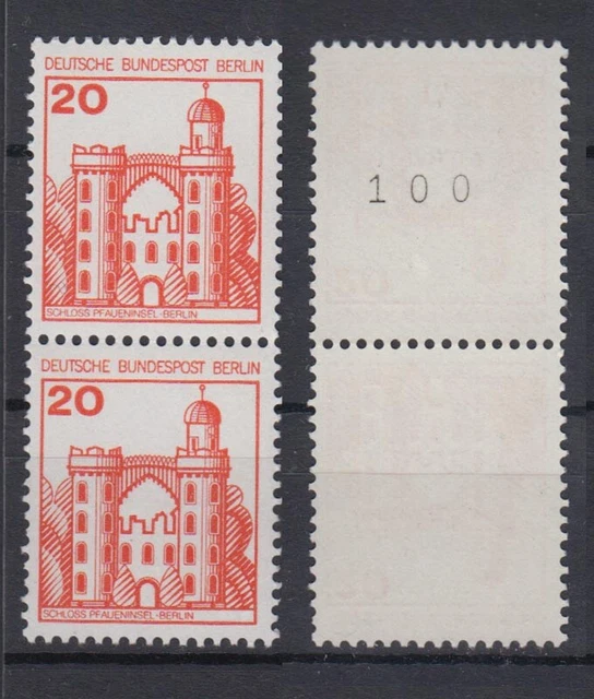 Berlin 533 RM mit gerader Nr. senkrechtes Paar Burgen + Schlösser 20 Pf **