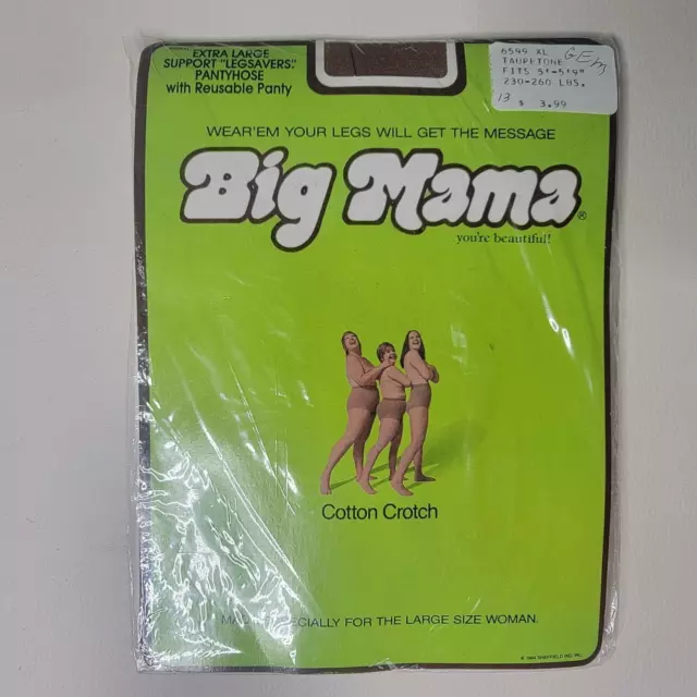 Vintage Big Mama Exclusive Reusable Panty NOS Queen - XL - 6599 - Taupe Tone