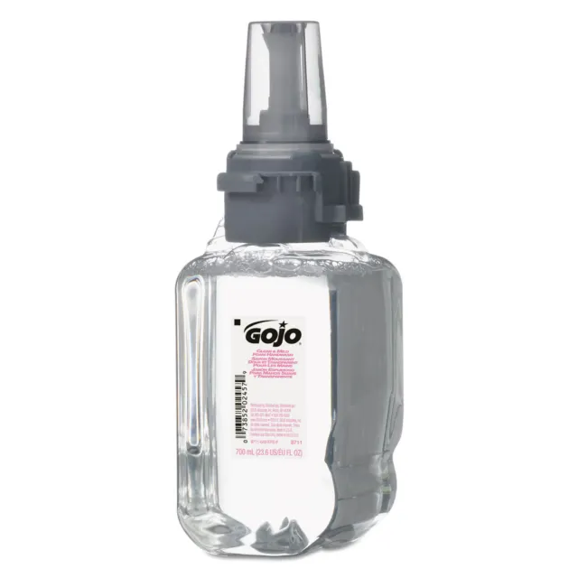 GOJO� Clear & Mild Foam Handwash Refill, Fragrance-Free, 700 mL, Clear, 4/Carton