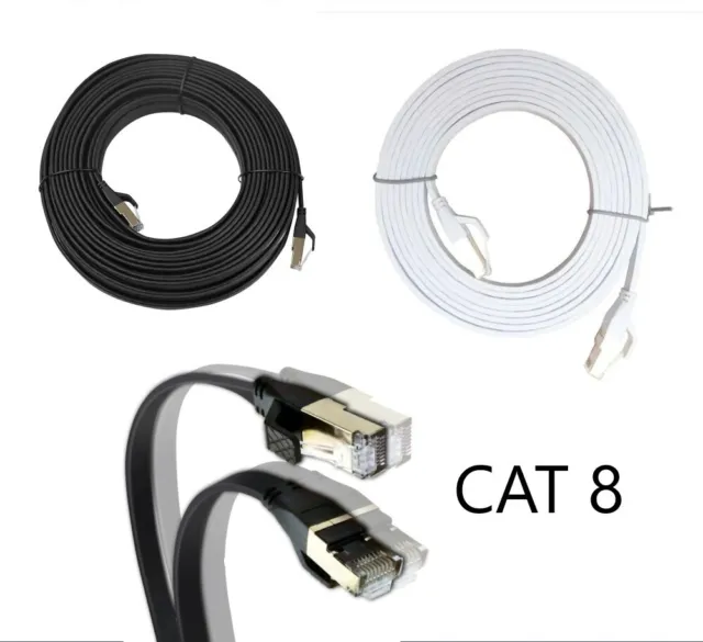 Câble RJ45 Ethernet Cat8 LAN Haute Vitesse 40Gbps 2000Mhz internet connexion PC