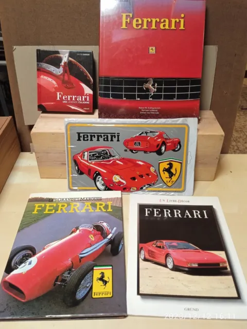 Collection De Livres Et Plaque En Tole Ferrari Etat Neuf A Tres Bon Etat