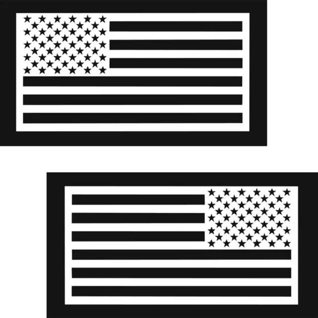 American Flag Magnets Car Truck Black White Set USA Made Tactical Not Decal CNC 3