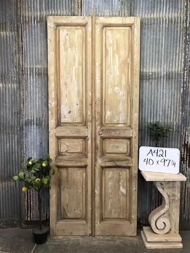Antique French Double Doors (40x97.75) Raised Panel Doors, European Doors A421