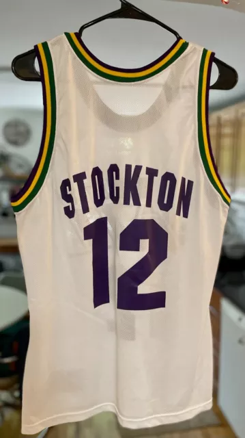 Utah Jazz John Stockton 12 Jersey Champion size 48 90's Official NBA