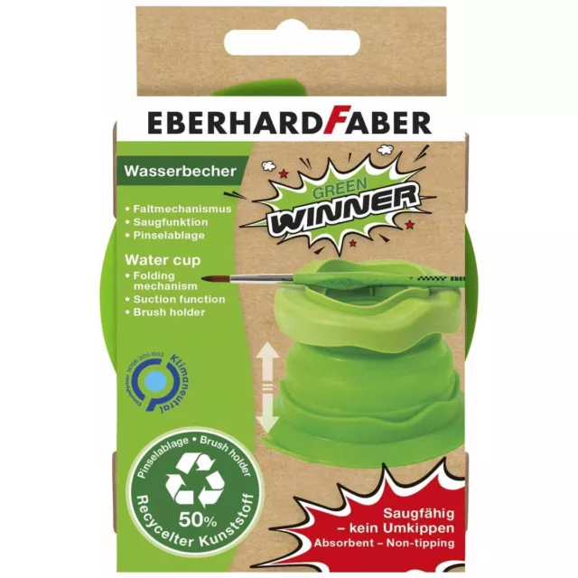 EBERHARD FABER Wasserbecher Green Winner faltbar grün mit Pinselablage