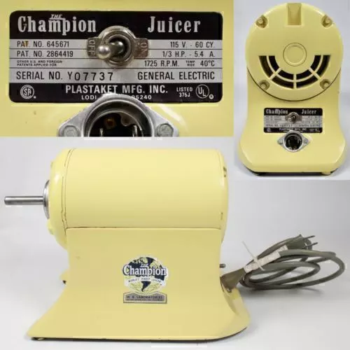 The Champion Juicer MOTOR BASE ONLY Heavy Duty NO ATTACHMENTS Vintage TESTED