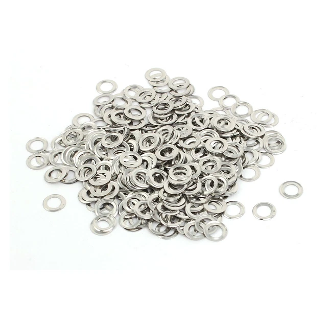 500pcs 4mm Dia. acier inox 201 w Passe-fils oeillet Kit rondelle 3