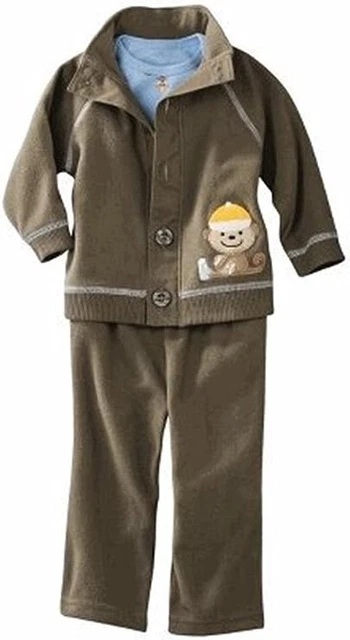 JUST ONE YOU by Carters Boys' 3 Piece Monkey Cardigan Set - Newborn