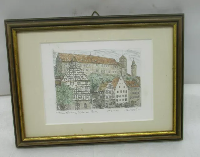 Radierung "Nürnberg Blick zur Burg" Lim. 118/300 signiert R. Beloch