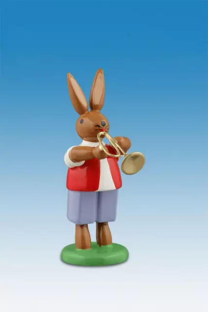 Osterhase Hasenmusikant mit Jazzetrompete Höhe ca 7,5cm NEU Osterfigur Osterdeko