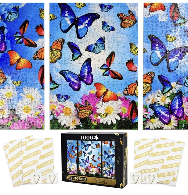 Jigsoo 1000 Piece Jigsaw Puzzle - 3 Canvas Puzzle for Adults with Peel & Stick 