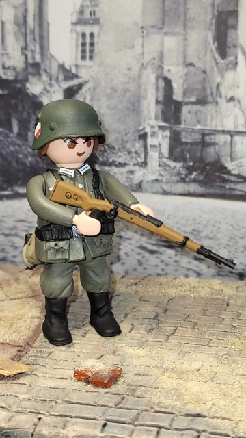 Playmobil Personnalisé - Kubelwagen + Soldat Wehrmacht - Europa 1942 - Fait Main