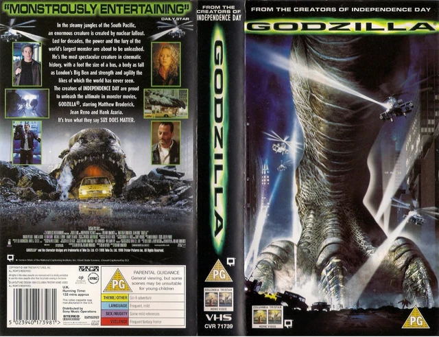 GODZILLA (1998) [VHS - CASSETTE STILL FACTORY SEALED] £10.78 - PicClick UK