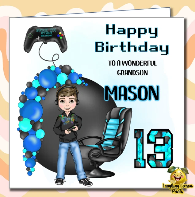 PERSONALISED GAMING BIRTHDAY Card Gamer Teenage Son Nephew Brother ...