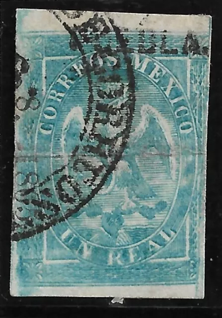 MEXIQUE MEXICO 1856 n° Y&T 20b  surcharge, overprint PUEBLA