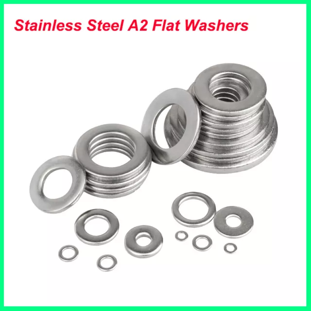 Stainless Steel A2 Flat Washers Metal Round Gasket Ultra Thin Spacer 0.3mm-4mm