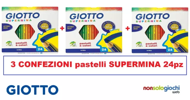 Pastels - Giotto Supermina Kelche Wein 24 Farben 3,8MM 3 Schachteln 2358.00 Fila