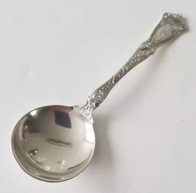 1907 Sterling Silver Berain Bouillon / Round Bowl Soup Spoon by Wallace 5 1/4"