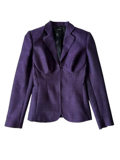 La Perla Runaway Corset Wool Silk Blazer Jacket Purple US4