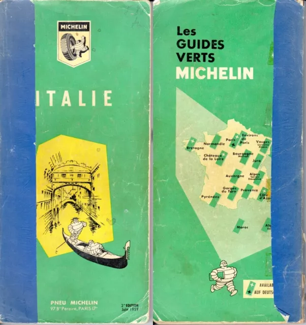 GUIDA Carta TURISTICA VINTAGE FRANCESE-Handbook Guide ITALIE-ITALIA-MICHELIN-959