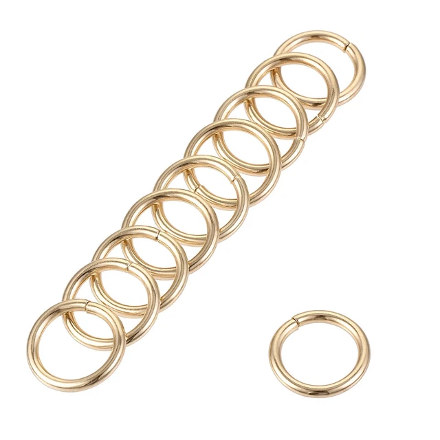 10mm O Anelli Metallo per Tracolle Borse Cinture Artigianato Oro Tono 20pz