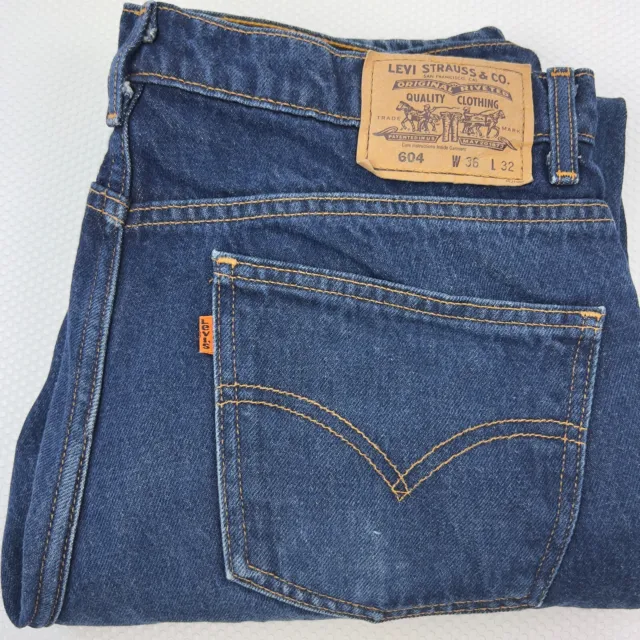 Vintage Levis 604 orange tab Y2K W36 ( Actual fit  W 33 ) L32 jeans zip mens