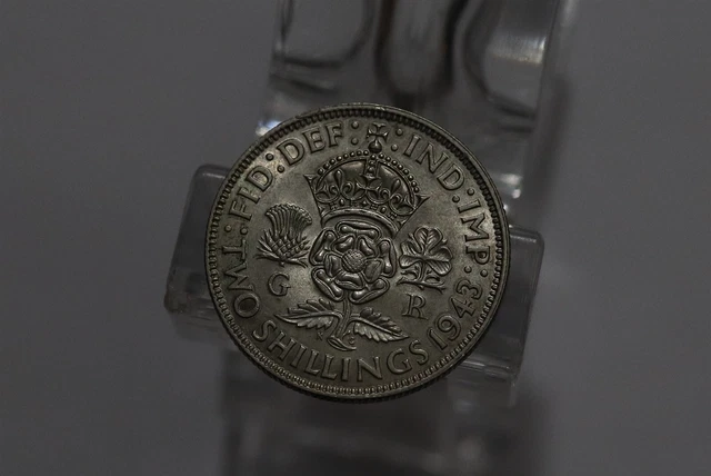 🧭 🇬🇧 Uk Gb Florin 1943 Silver High Grade B63 #Z3490