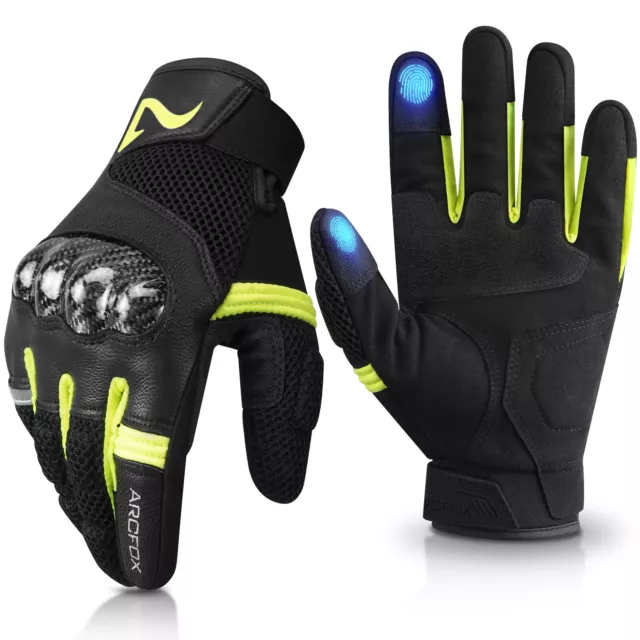 ARCFOX Motorrad Handschuhe Leder Motocross Enduro MX Quad Sommer Touchscreen