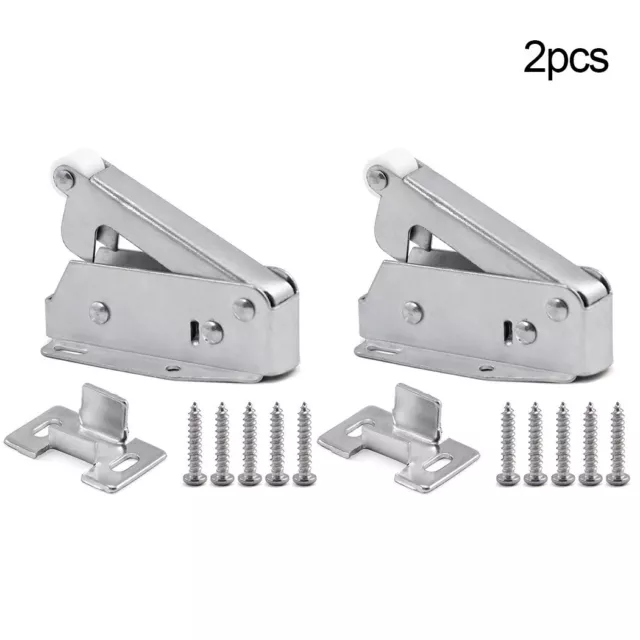 2* Loft Touch Catch Latch Cupboard Door Hatch Attic Push To Open AutoLatch Set