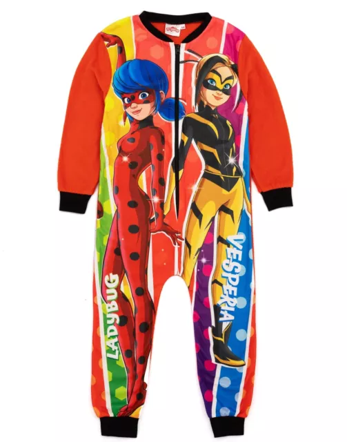 Miraculous Girls Jumpsuit Pyjama | Red All In One Fleece Jumpsuit Loungewear