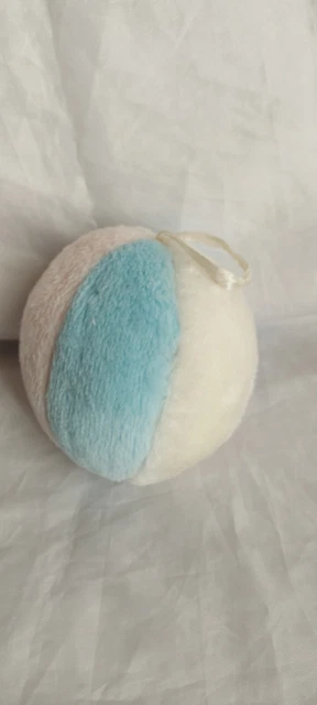 doudou peluche balle avec grelot vintage rose bleu blanc marque nounours ??