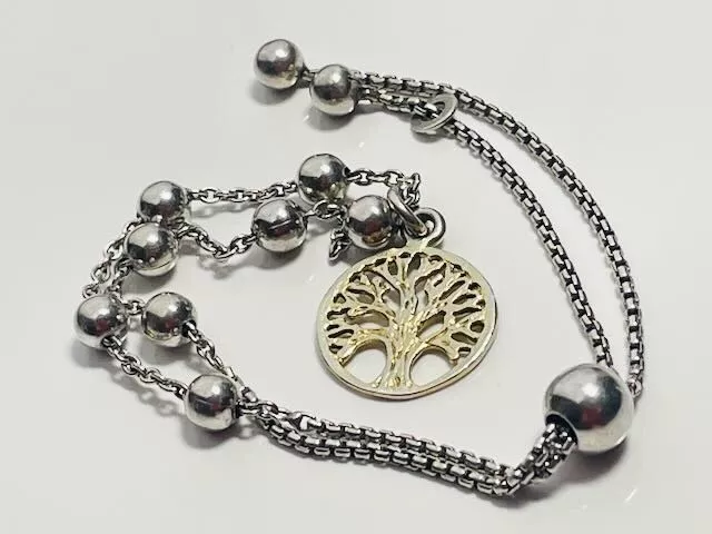 DYADEMA 925 STERLING Silver Tree of Life Adjustable Bracelet Gold Wash Stacking 12.99 PicClick UK