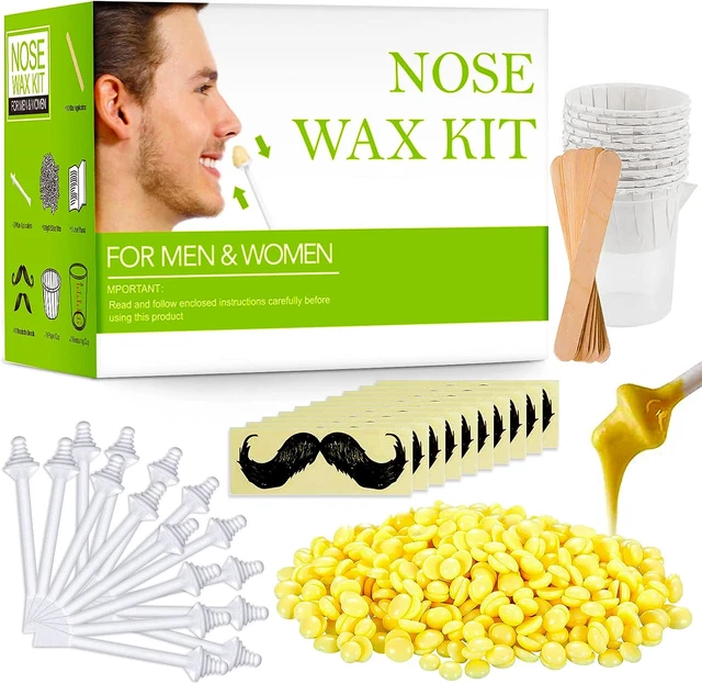 Kit cera naso 100 g per uomo e donna, cera rimozione peli naso con cera 20 cassaforte,