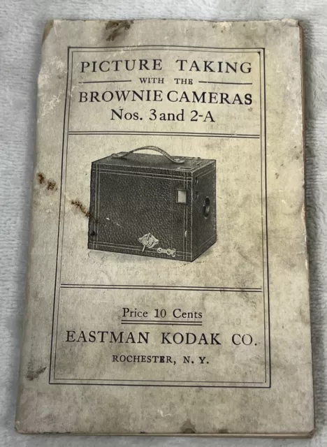 Toma de fotos de Eastman Kodak con cámaras brownie de lote antiguo LEER folleto manual 3 y 2A