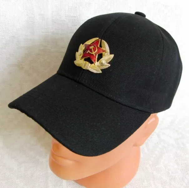 Ruso Gorra Béisbol Metal Urss Emblema Ejército Insignia Negro 57-58cm M-L Cotton