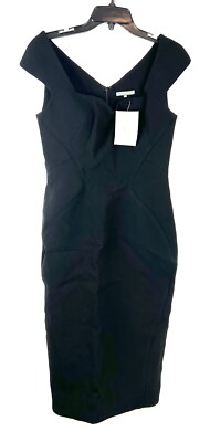 Zac Posen Women's Black Short Sleeve Bodycon Dress Size 6