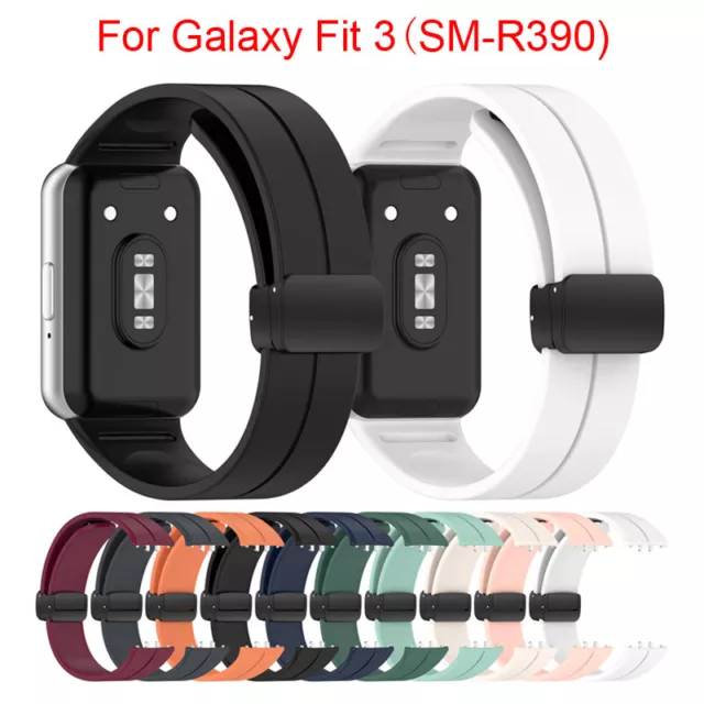 Für Samsung Galaxy Fit 3 SM-R390 Silikon Uhrenarmband Armband Magnetische Buckle