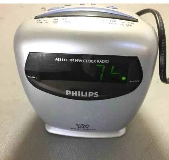 Philips AJ3145 Dual Radiowecker FM AM Digital RETRO blau voll funktionsfähig