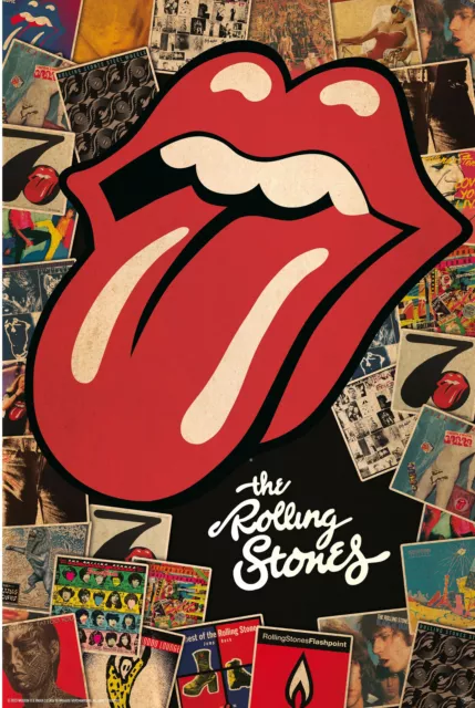 Rolling Stones - Collage Musik - Poster Druck - Größe 61x91,5 cm