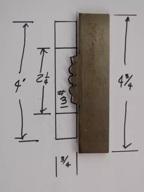 Shaper / Molder Corrugated Back / CB Knives For 3/4"+- x 2 1/4" -4" Fluting