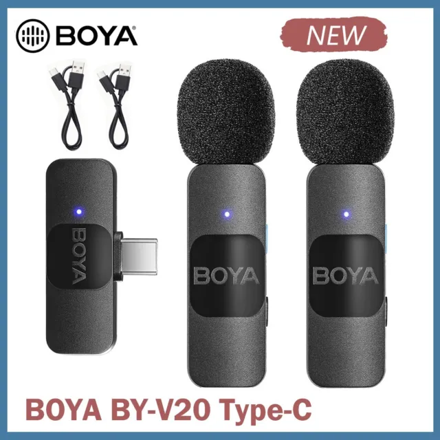 BOYA BY-V20 Professional Wireless Lavalier Microphone Type-C for Android phone