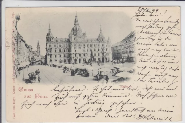 AK Graz, Rathaus, Marktplatz, 1899