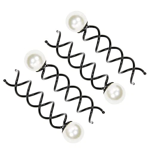 2.5inch Small Pearl Spiral Hair Pin Easy & Fast Twist Spin Pin Nonscratch Round