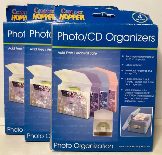Cropper Hopper 4x6 Photo/CD Organizers 4pk LOT OF 3 Acid Free, Archival Safe
