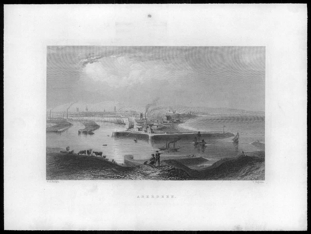 1840 Original Antique Print SCOTLAND -  ABERDEEN (3CS-67)