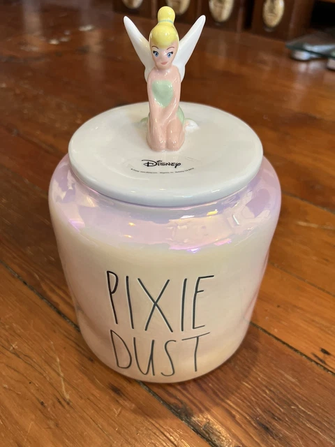 NEW Rae Dunn Disney Tinker Bell Canister "Pixie Dust” Cookie Jar Pink Iridescent