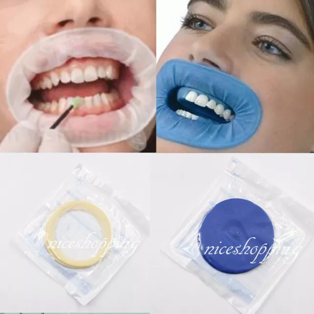 Dental Mouth Opener Disposable Cheek Retractor Rubber Dam Expanders Blue/White